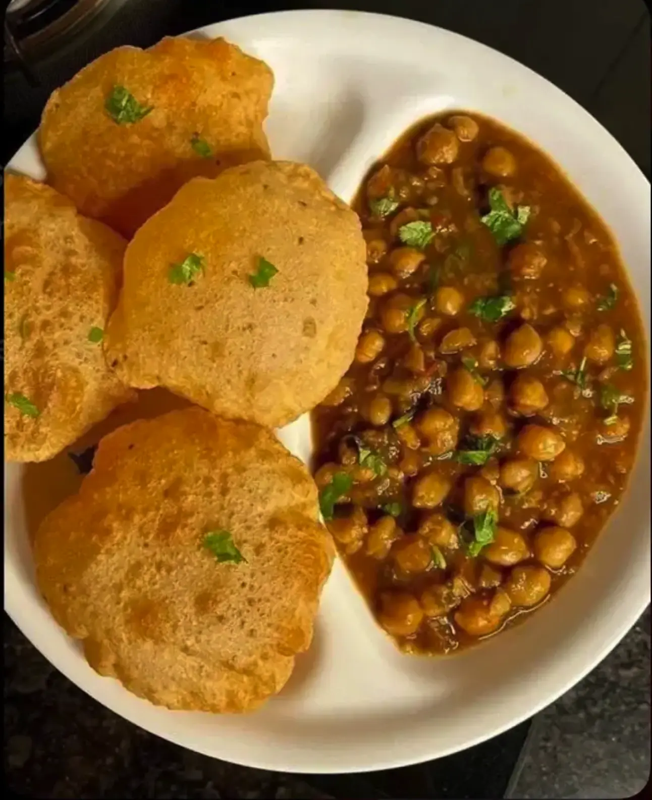 Chana Poori - Traditional  Indian breakfast at Delhi Cafe Edmonton, AB
